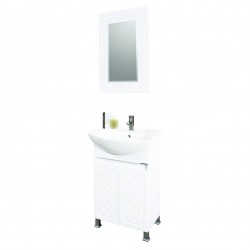 Долен шкаф с порцеланова мивка + Горен шкаф с огледало от PVC Chris-М